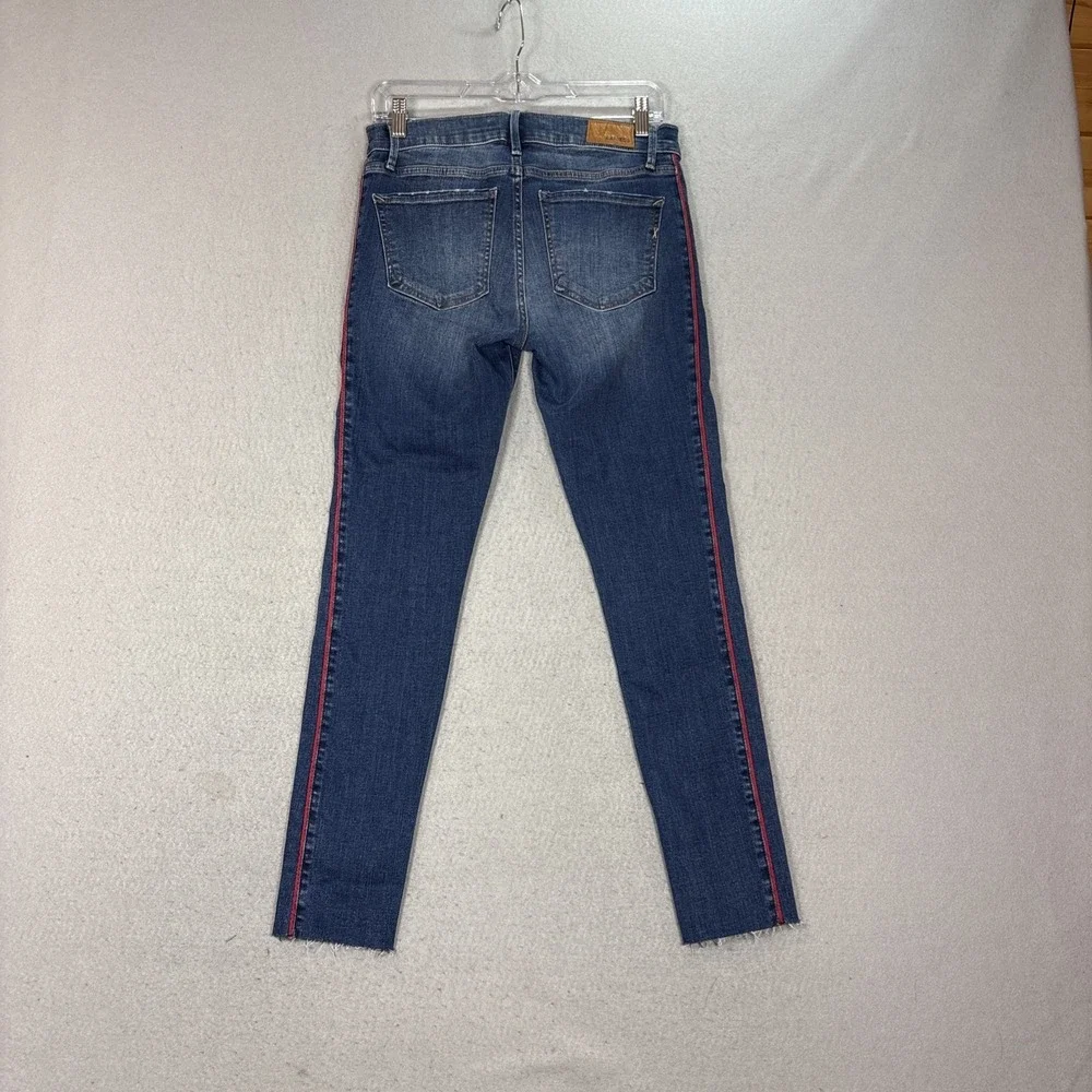 Express Size 6R Ankle LeggingMid Rise Jeans Red Side Stripe